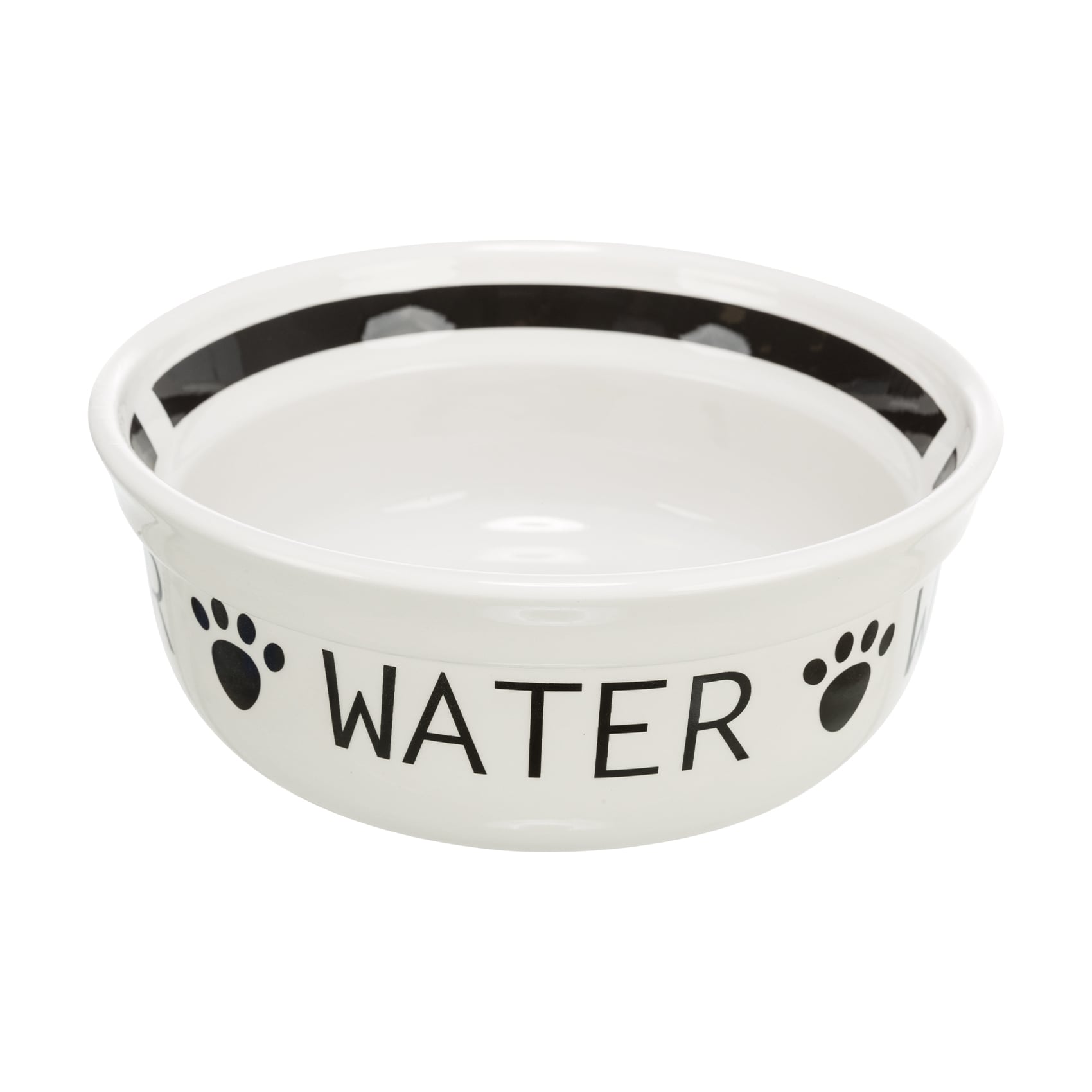 Миска для собак Trixie Water керамічна, біло-чорна, 15 см, 600 мл (24486)
